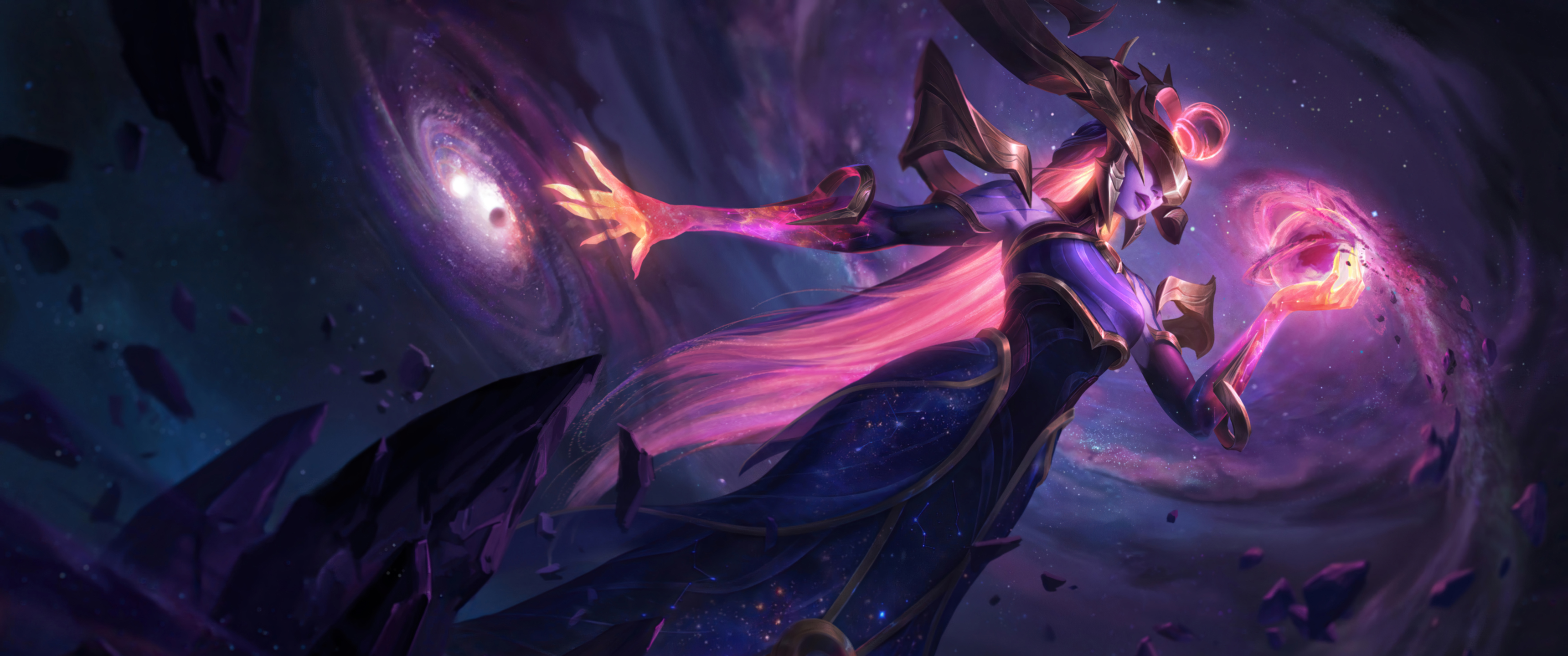 lol英雄联盟冰霜女巫,暗星女王,丽桑卓3440x1440带鱼屏壁纸