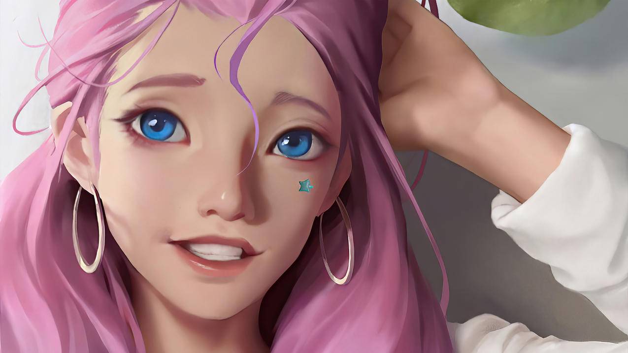 《LOL英雄联盟》KDA,The,Baddest,萨勒芬妮,蓝色眼睛,4k高清图片