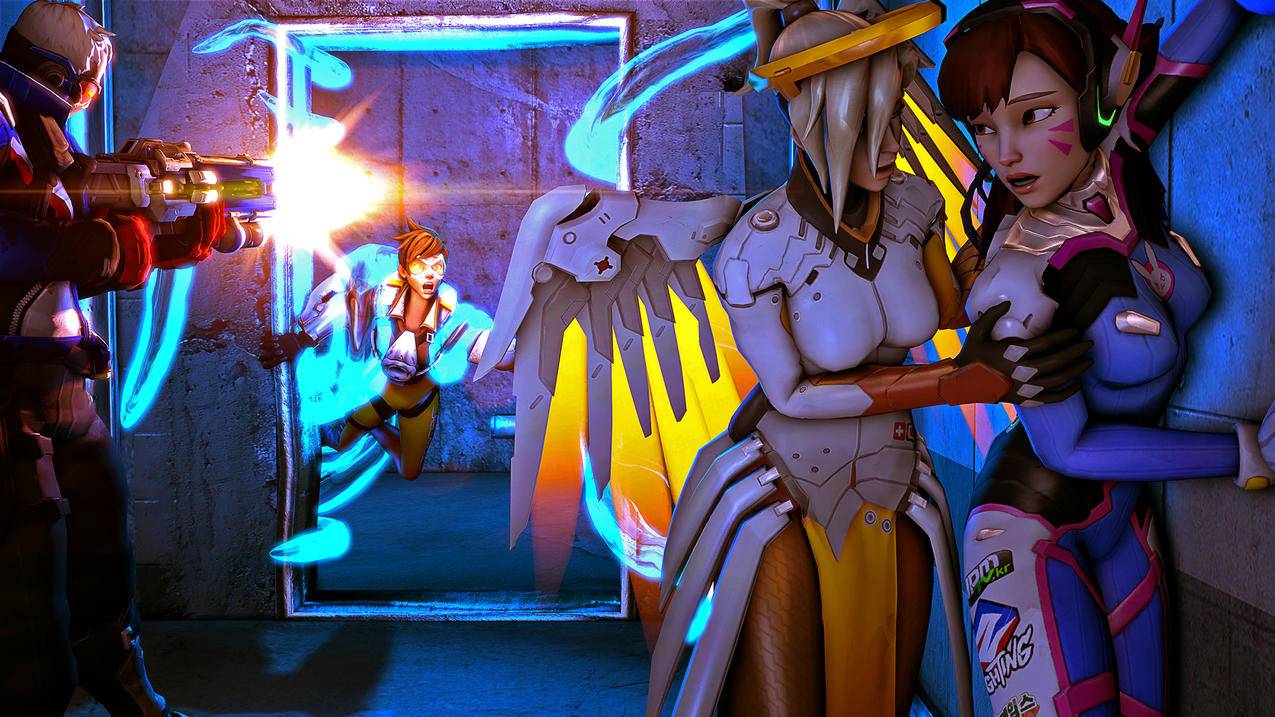 D.Va,Mercy,Soldier 76,Tracer,守望先锋,4k高清壁纸