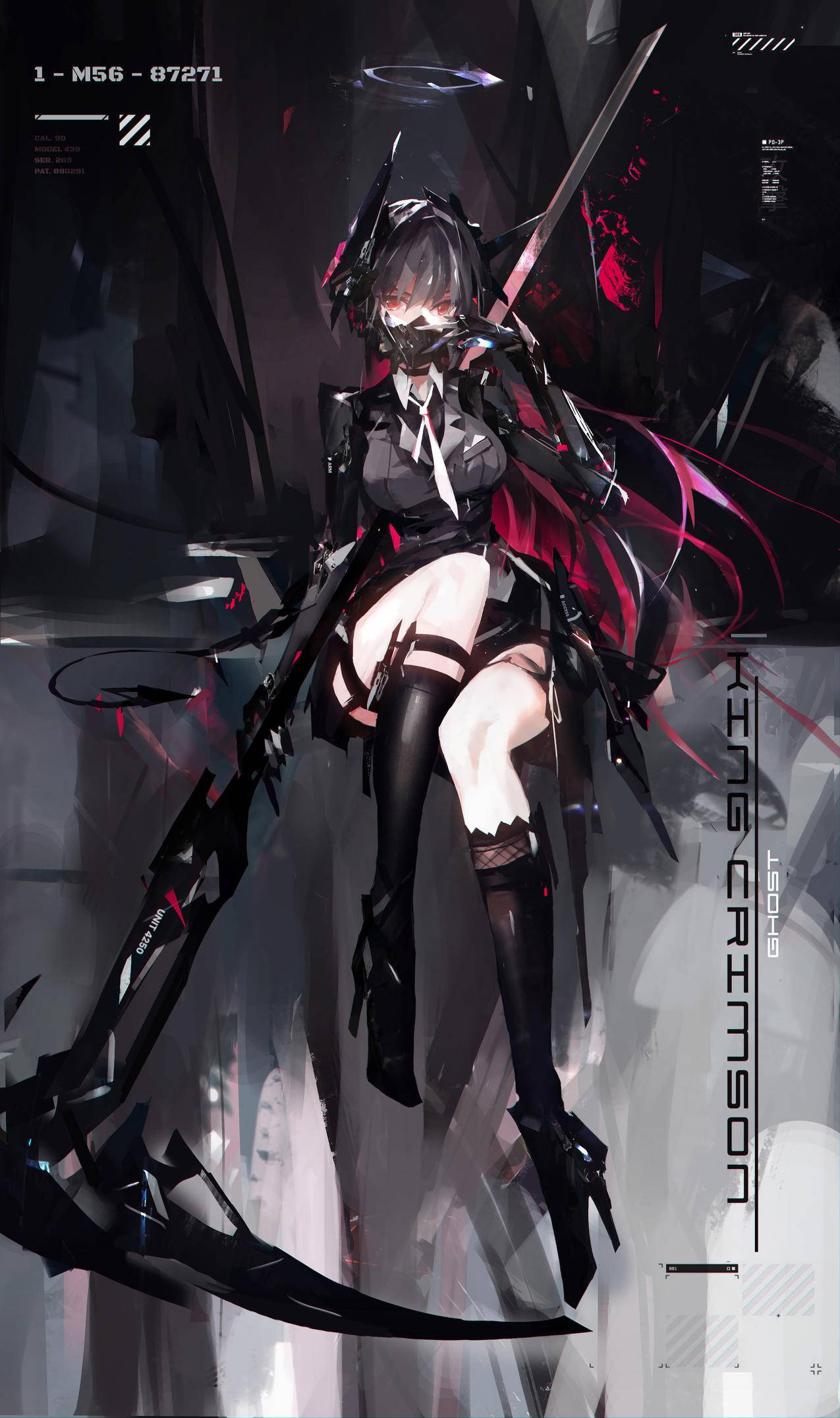 镰刀,制服,女孩,帅气,4K高清动漫壁纸