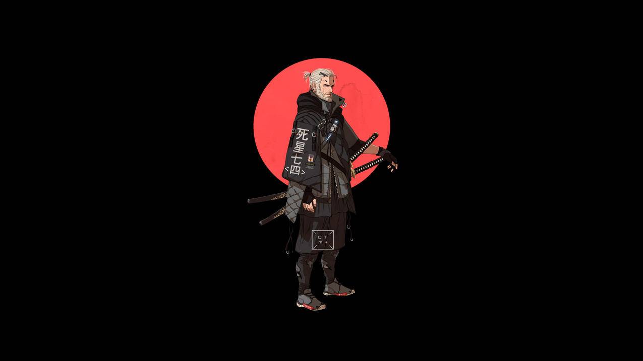 《巫师The,Witcher》白发武士,长剑,红圆,4K高清壁纸