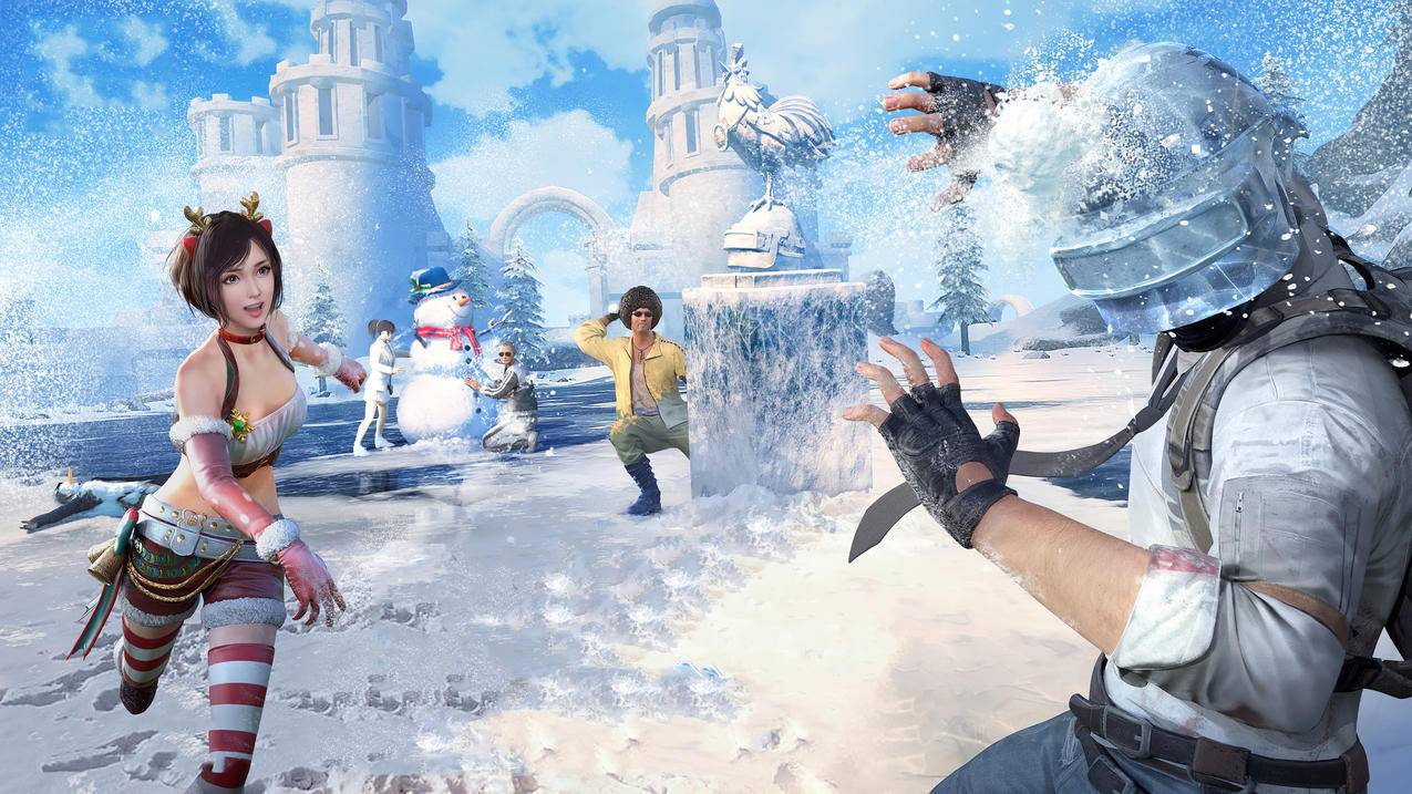 Pubg,绝地求生,吃鸡,冬天,打雪仗,4k游戏壁纸