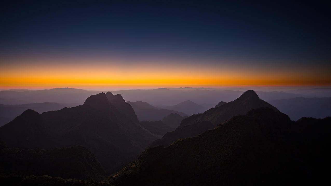 自然,山,日落风景4k壁纸