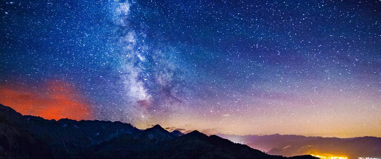 德国巴伐利亚神奇银河星空风景3440x1440壁纸