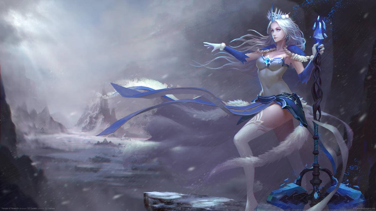 《超神英雄-Heroes,of,Newerth》,冰雪,权杖,女王,4K高清壁纸
