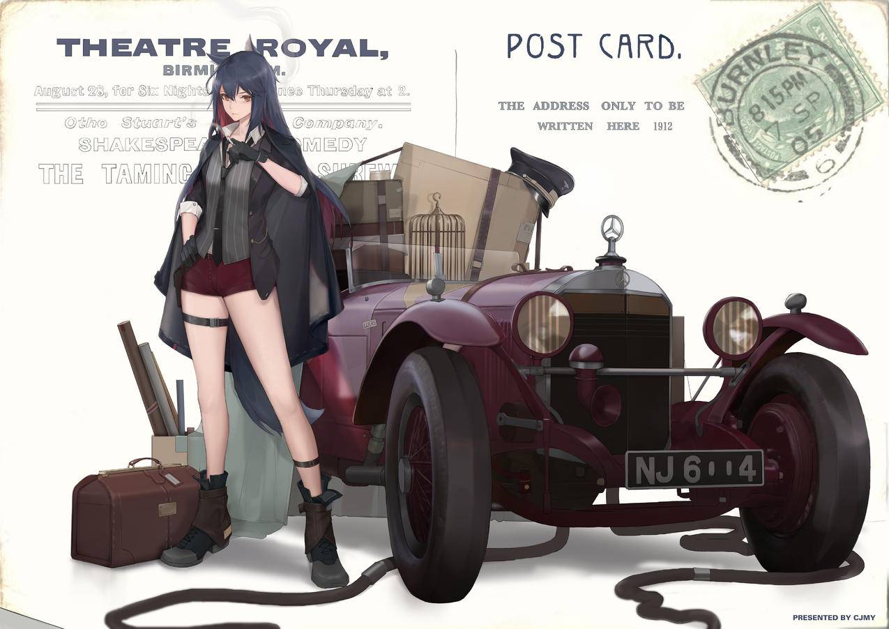《明日方舟》汽车,女孩,邮件,4K高清动漫壁纸