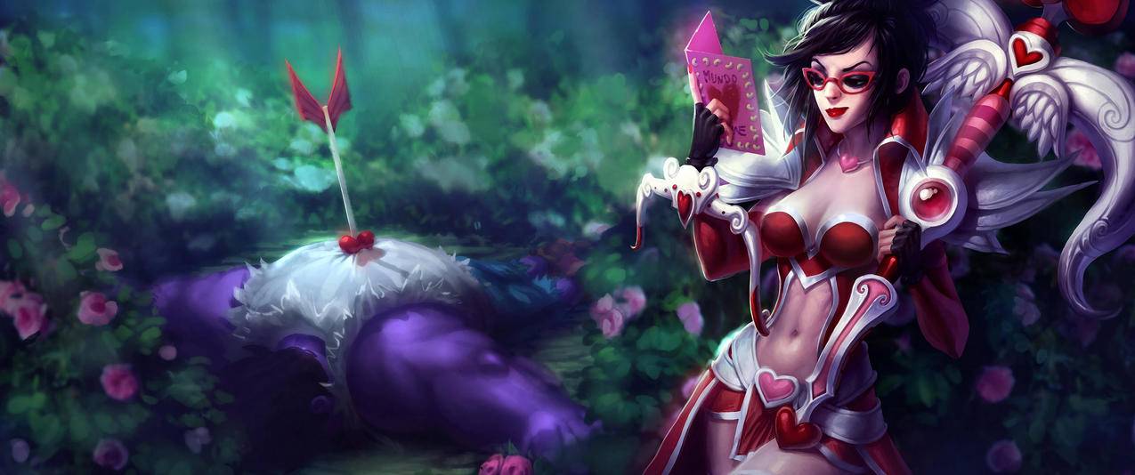 LOL觅心猎手,情人节,3440x1440壁纸