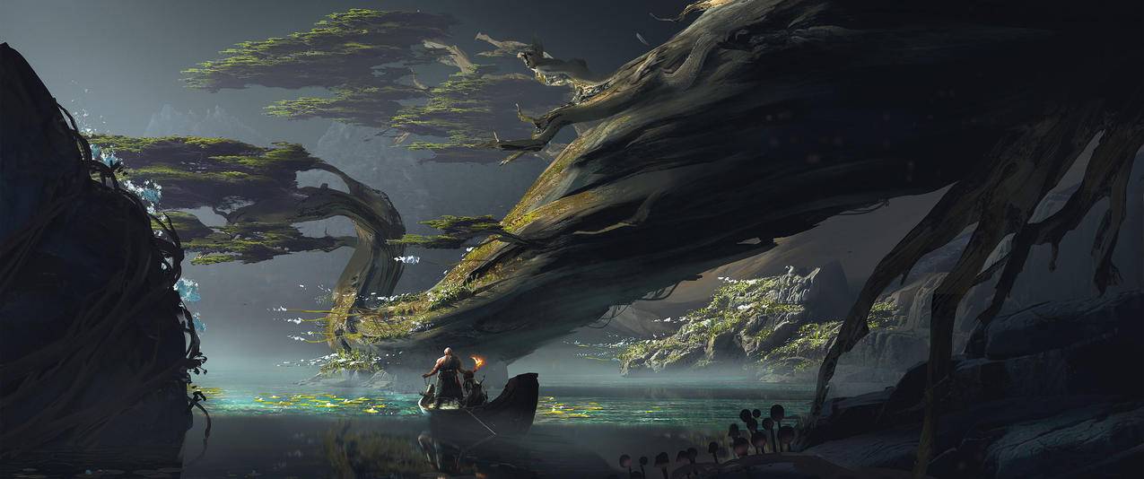 战神God,of,War,2017游戏风景3440x1440壁纸
