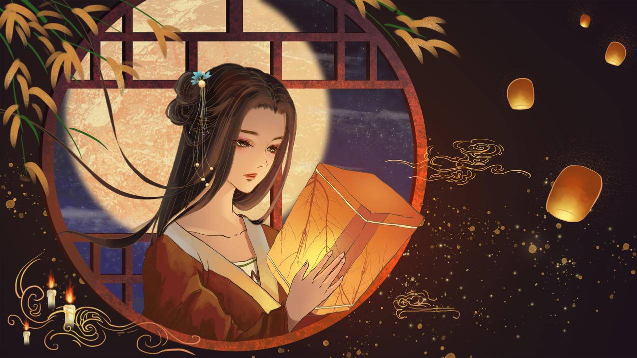 中元节,放灯,4k高清壁纸
