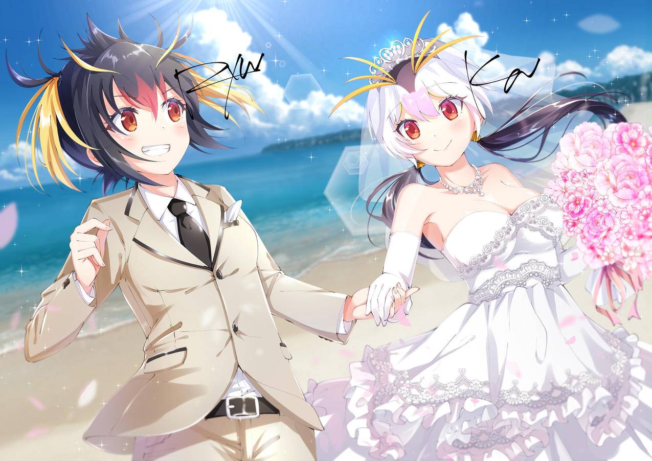 《兽娘动物园》海边,西服,婚纱,捧花,4K高清动漫壁纸