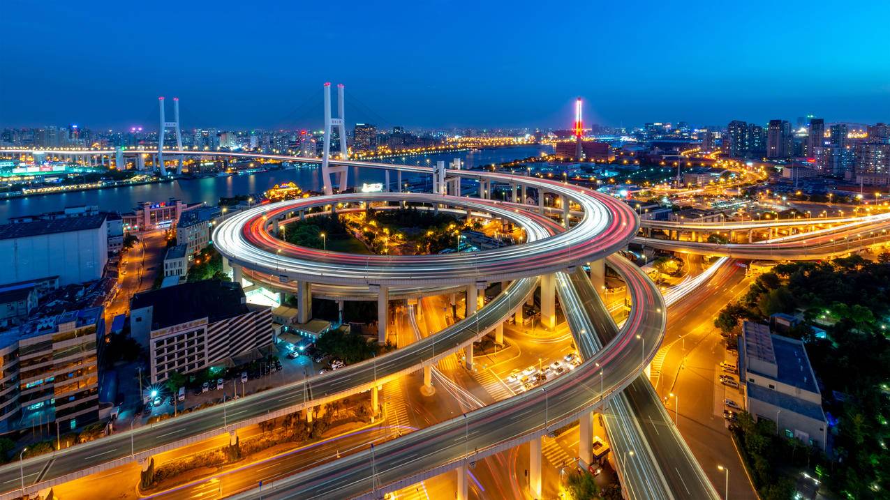 上海,立交桥,风景,4k高清壁纸