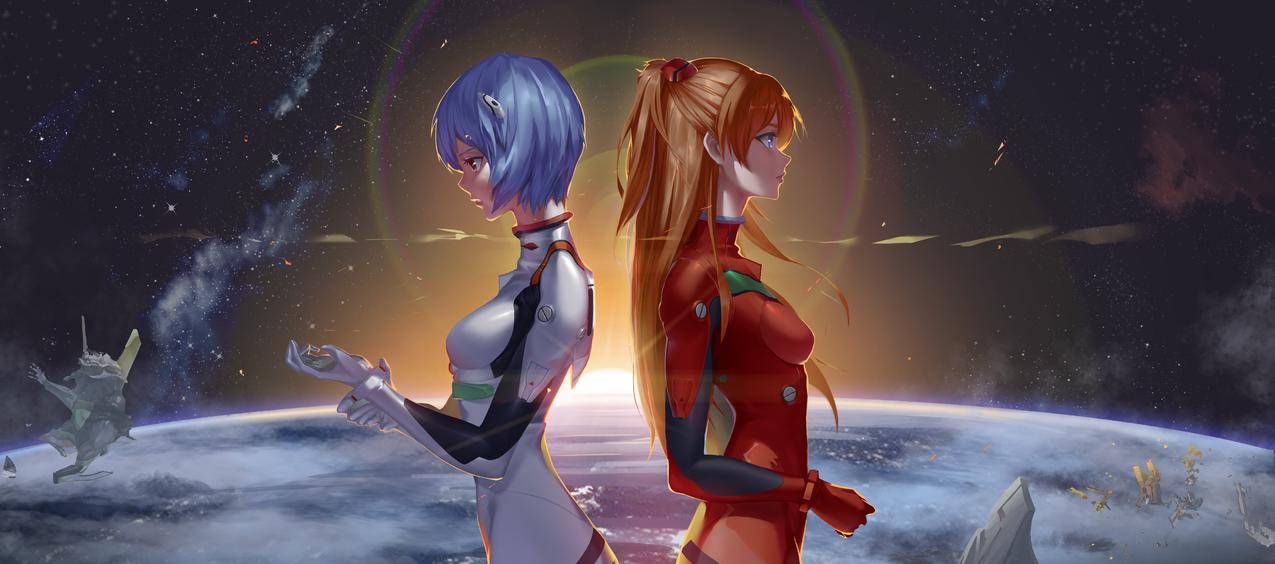 新世纪福音战士,Evangelion,动漫女孩,太空,4k高清壁纸