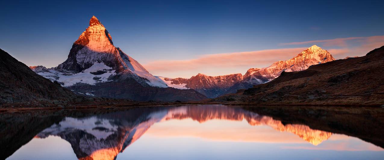 Riffelsee里弗尔湖3440x1440风景壁纸