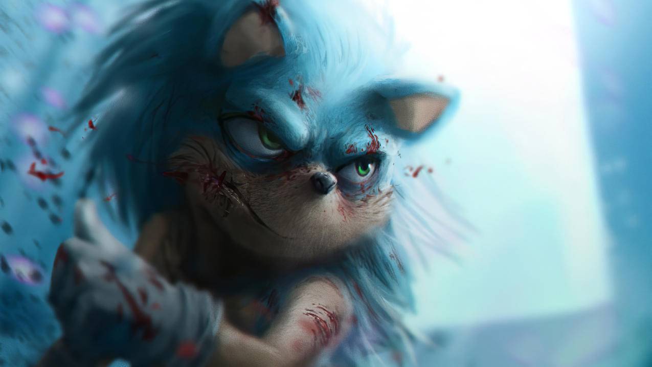 《刺猬索尼克Sonic,the,Hedgehog》,蓝色,血,4K高清壁纸