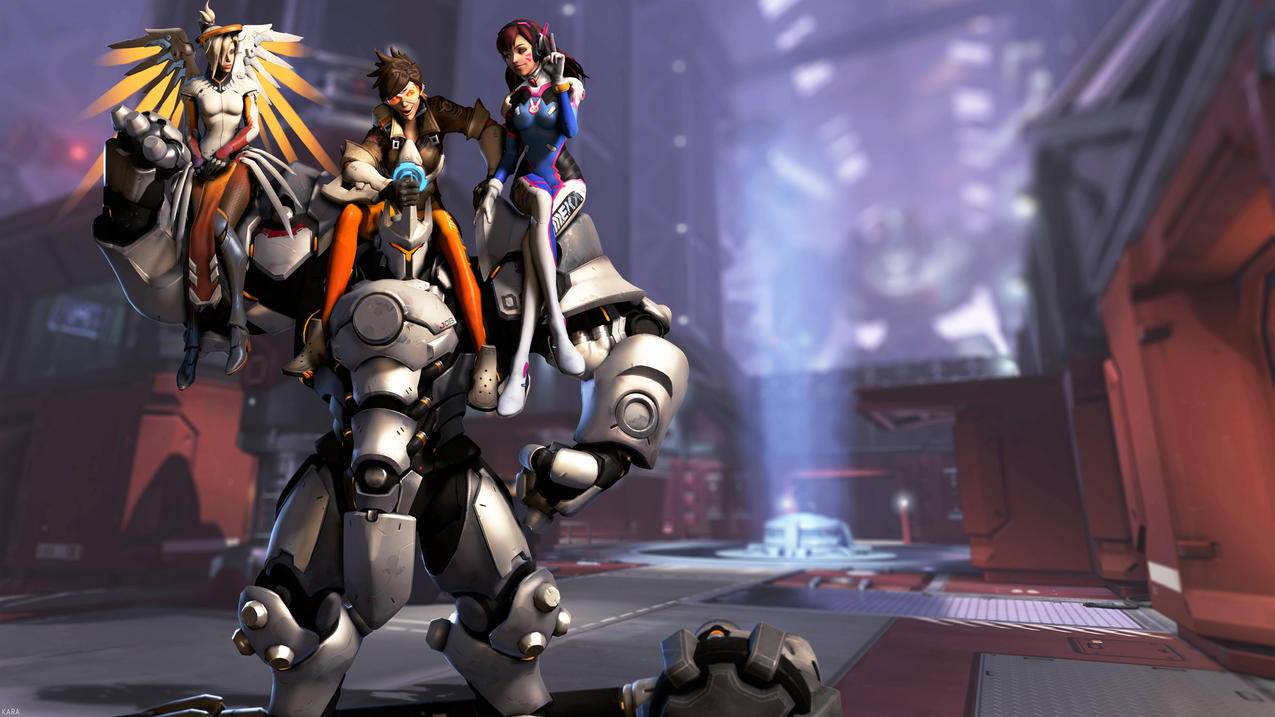 D.Va,Mercy,Reinhardt,Tracer,守望先锋,4k电脑壁纸