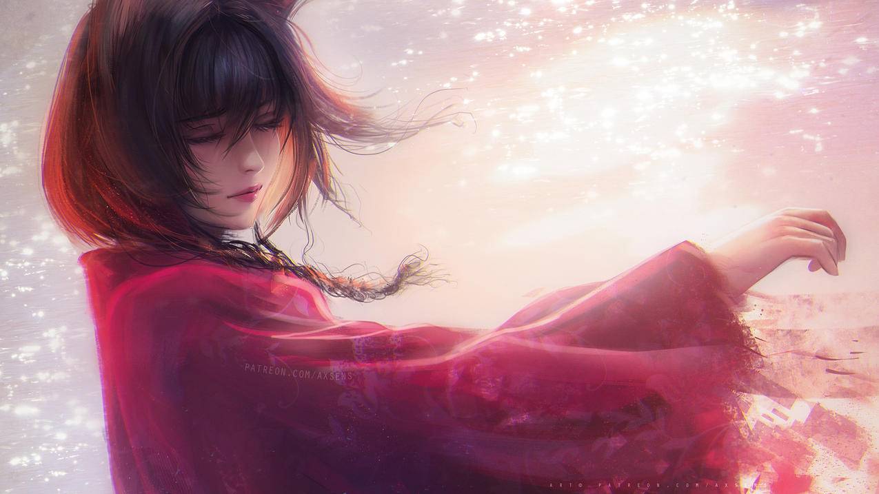 深红女孩Nekogirl,4K游戏壁纸