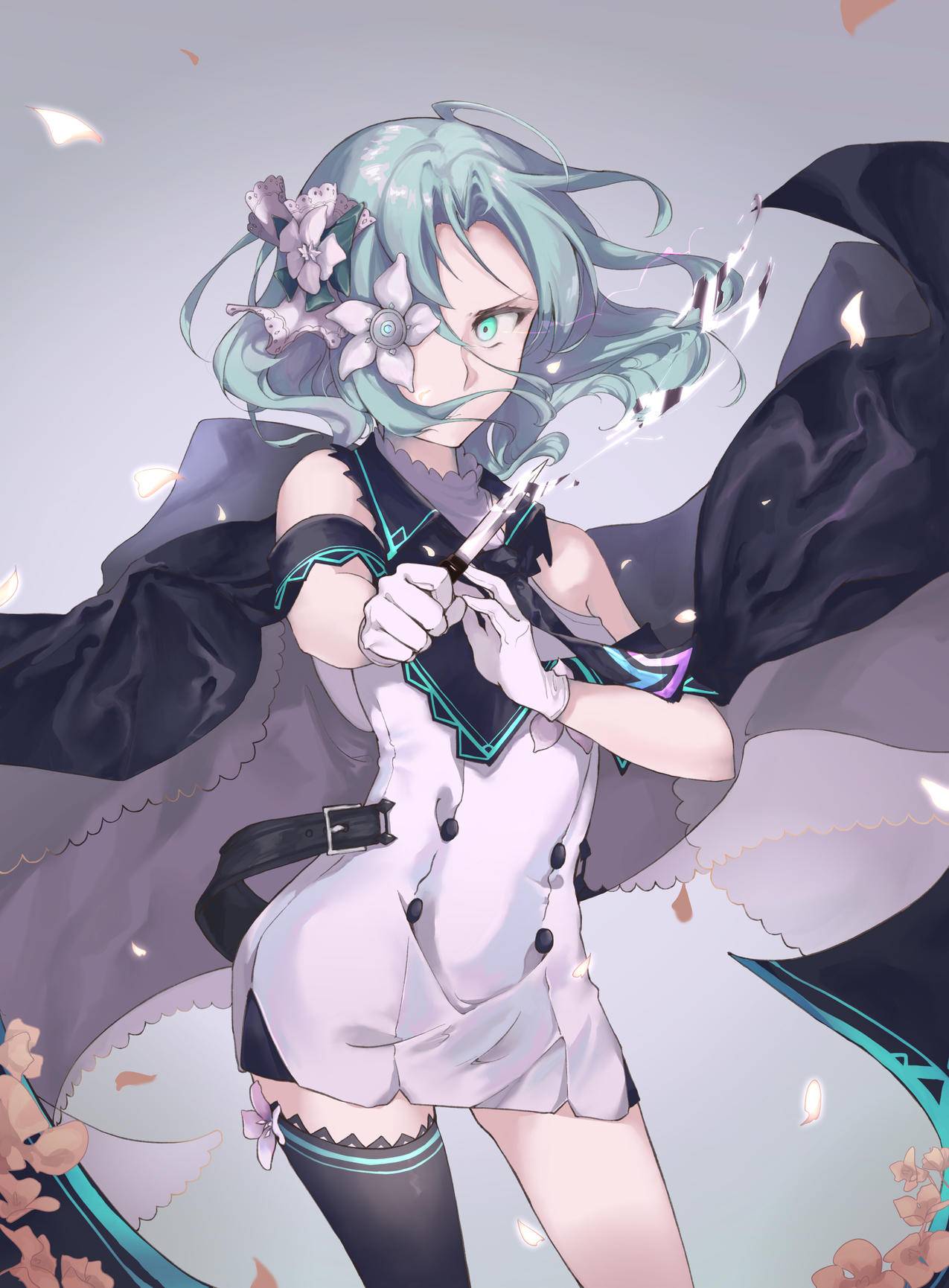 《Arcaea》披风,白花,风,小刀,4K高清游戏壁纸