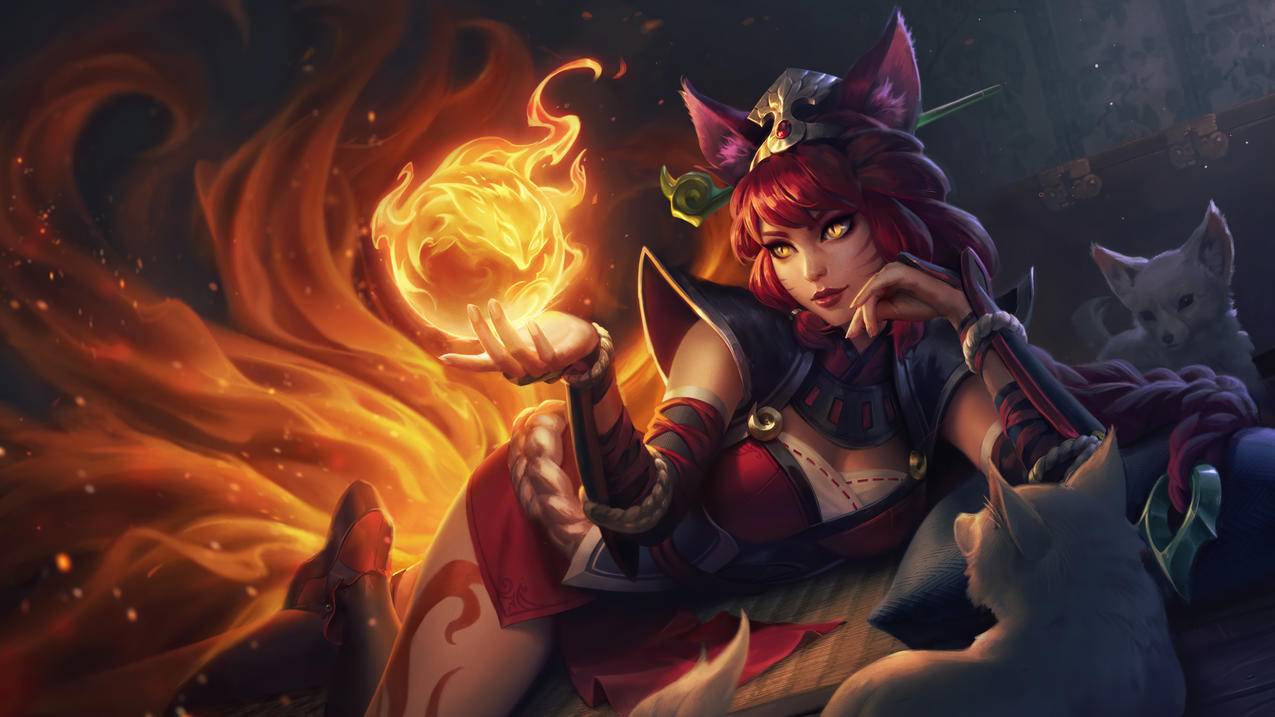 英雄联盟lol插画,焰尾妖狐,阿狸4k壁纸3840x2160