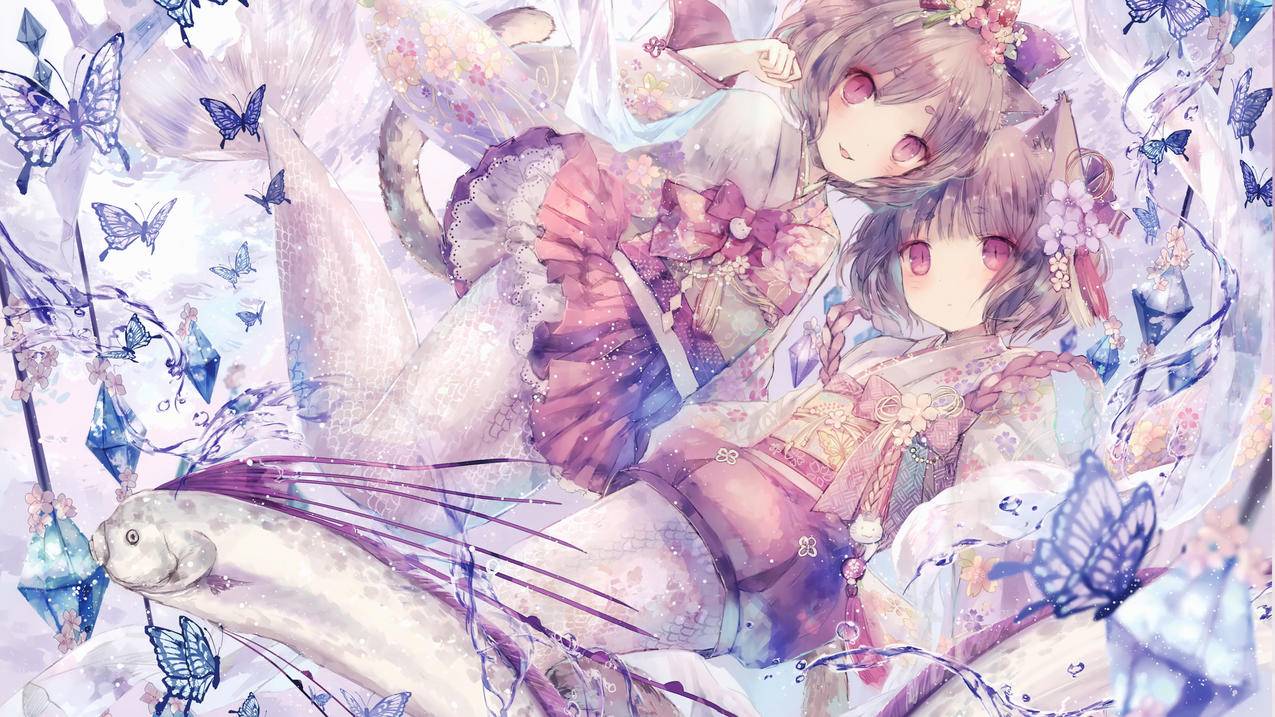 美人鱼动漫少女,4K高清动漫壁纸