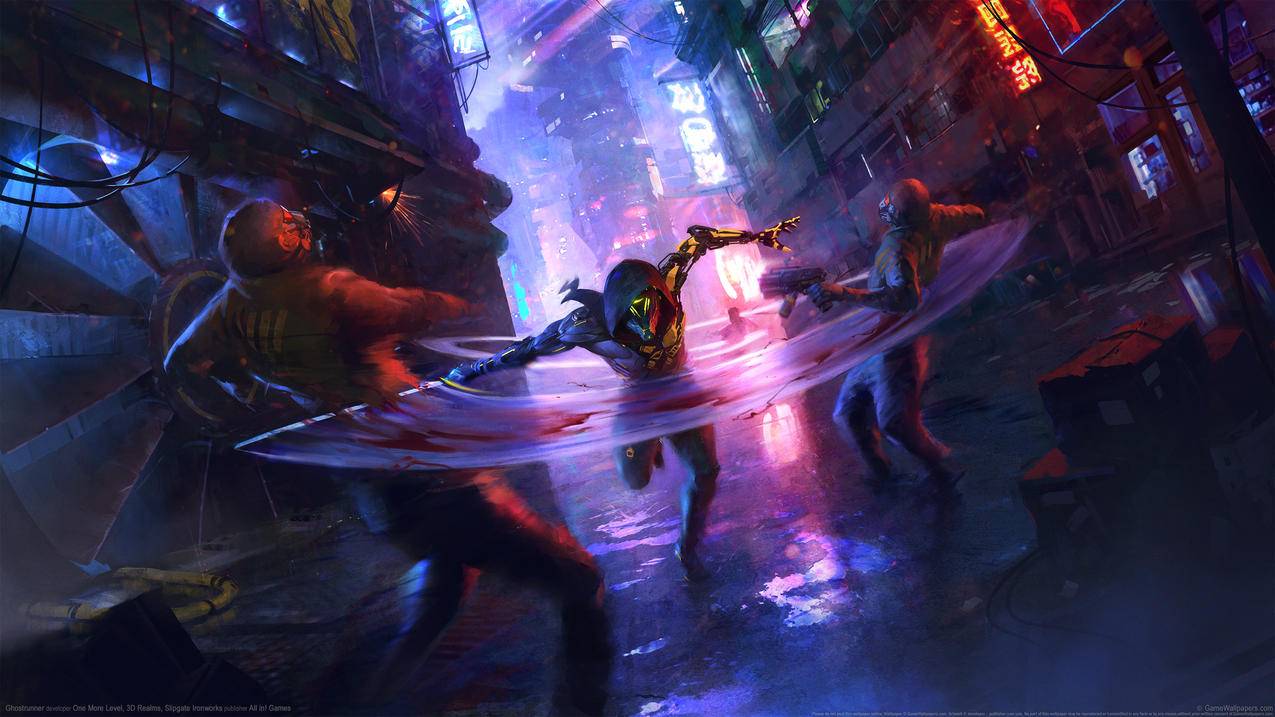 《幽灵行者Ghostrunner》剑,击杀,巷子,4K超清游戏壁纸