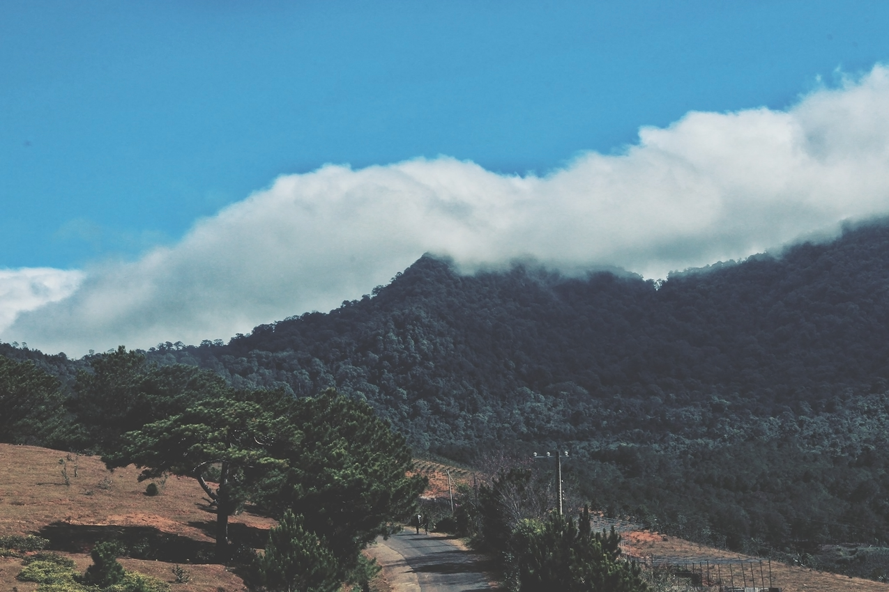 白云附近的青山