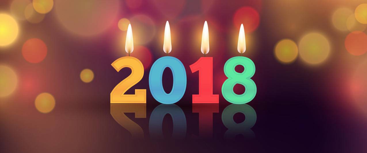 2018年新年快乐3440x1440壁纸