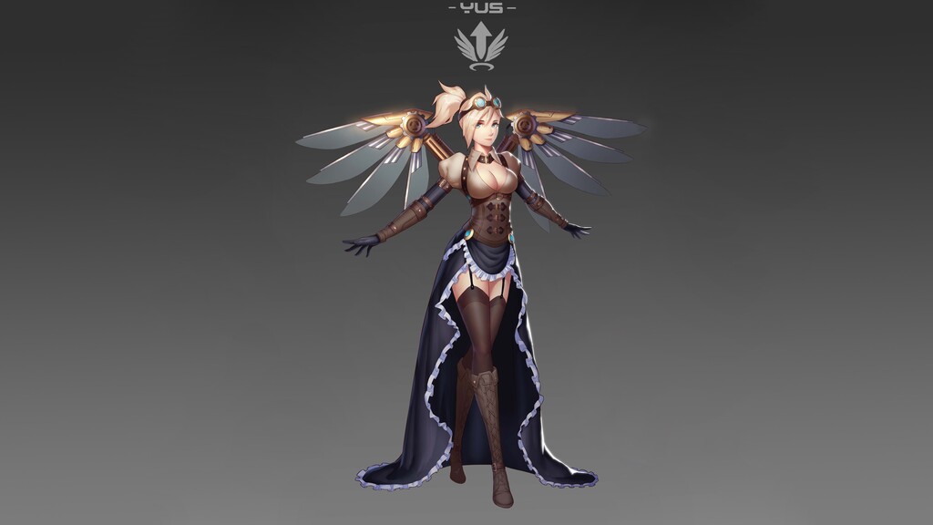 “Mercy Watch”电子游戏灰色背景4K壁纸.jpg
