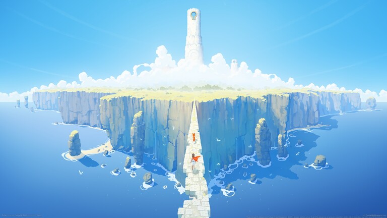 《Rime Game》CG悬崖奇幻艺术青色明亮4K壁纸.jpg
